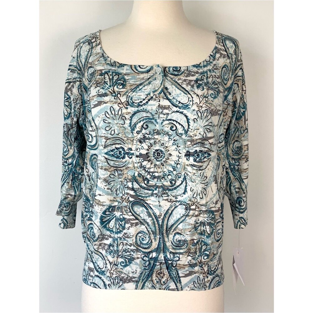 Vintage Y2K Emma James Paisley Silk Cotton Blend Top XL NWT